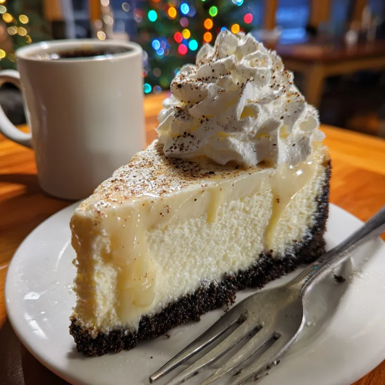 No Bake Eggnog Cheesecake with Gingersnap Crust