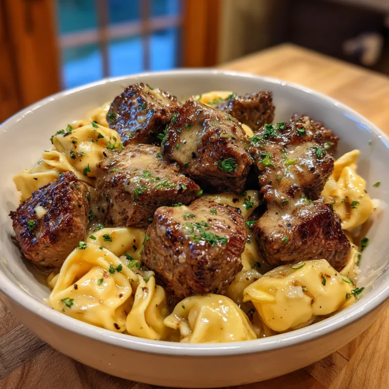 Buttery Steak Tortellini with Garlic Herb Sauce