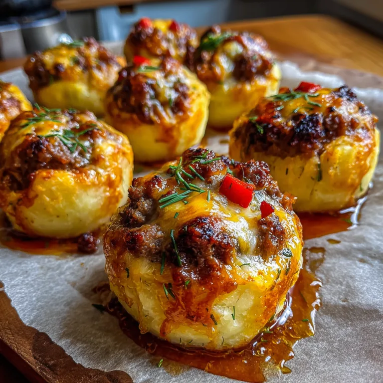 Cheesy Stuffed Mashed Potato Nests with Ground Beef