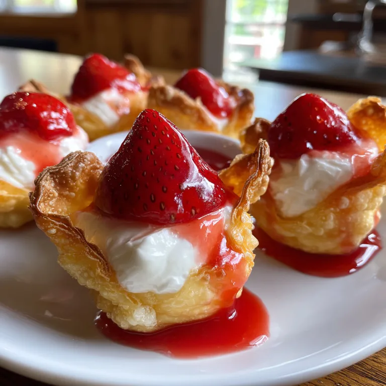 Deep-Fried Strawberry Cheesecake Wonton Bites