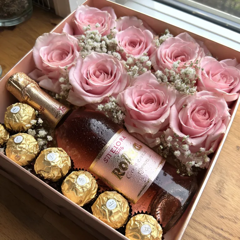 Wine Chocolate Floral Box