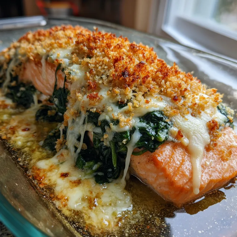 Creamy Spinach and Cheese Stuffed Salmon