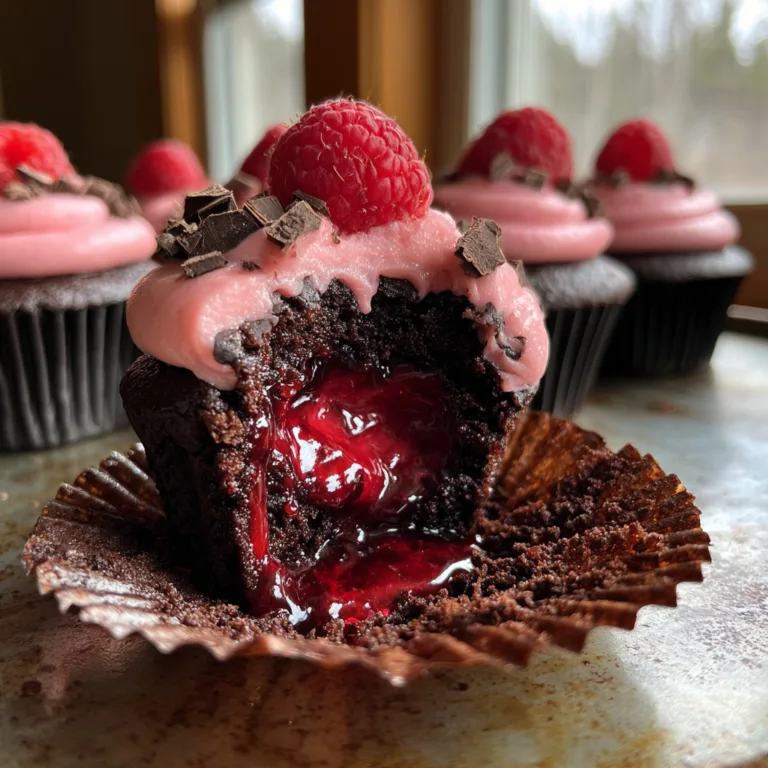 Chocolate Raspberry Filled Cupcakes