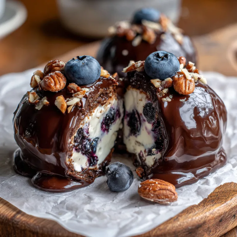 Chocolate Blueberry Cheesecake Bombs