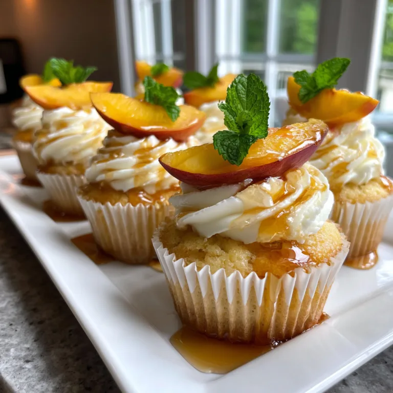 Peach Honey Cheesecake Cupcakes