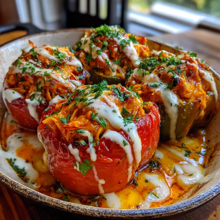Buffalo Chicken Stuffed Peppers