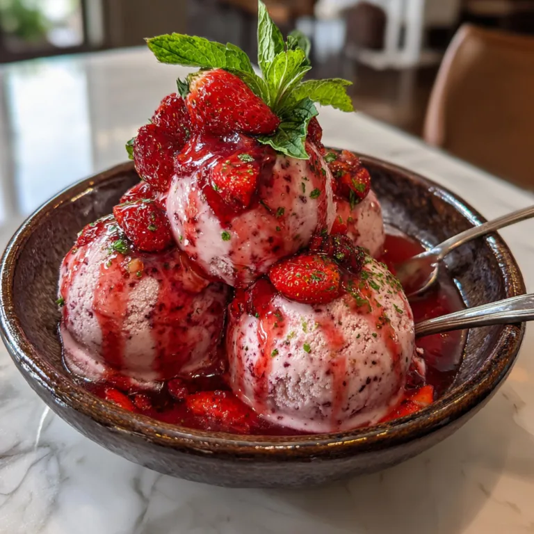 Strawberry Lime Basil Ice Cream