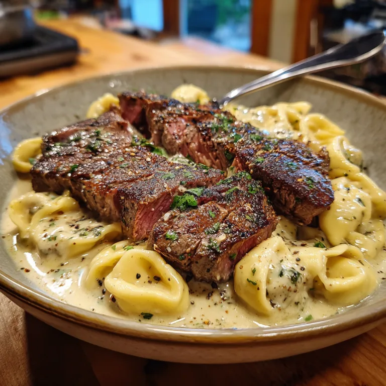 Garlic Butter Steak Tortellini
