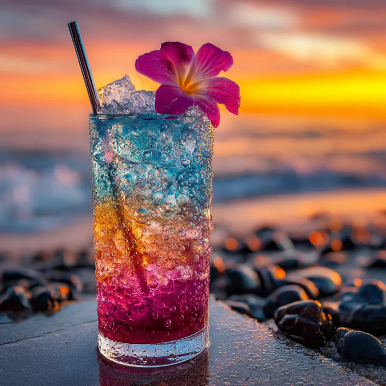 Tropical Sunset Layered Mocktail