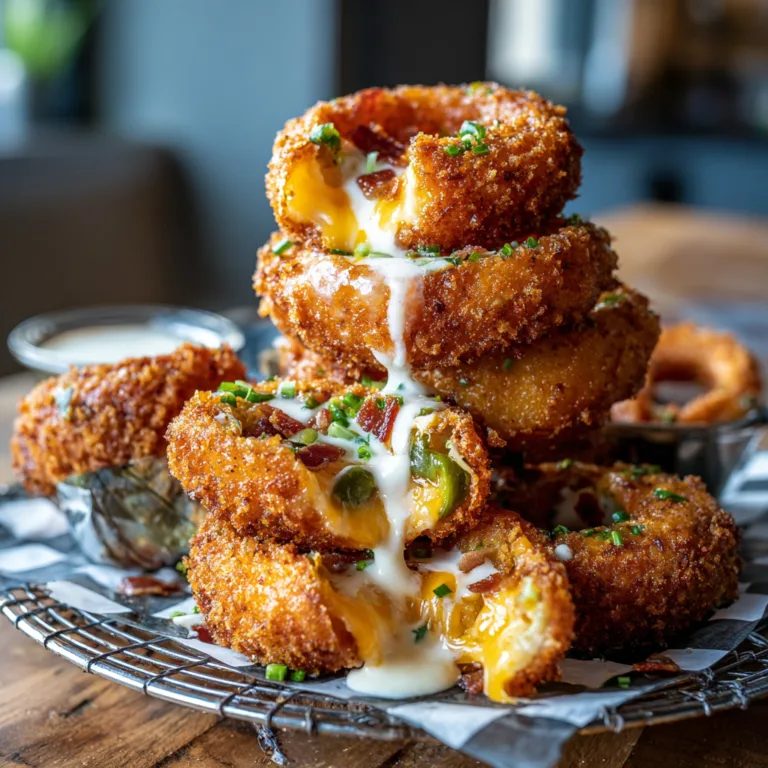 Loaded Cheese-Stuffed Onion Rings