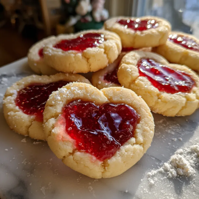 Heart Jam Thumbprint Cookies