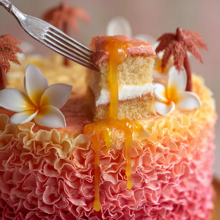 Ombré Sunset Ruffle Cake