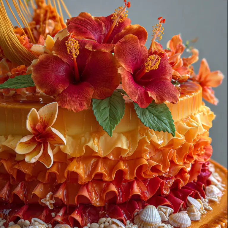 Tropical Luau Ruffle Cake
