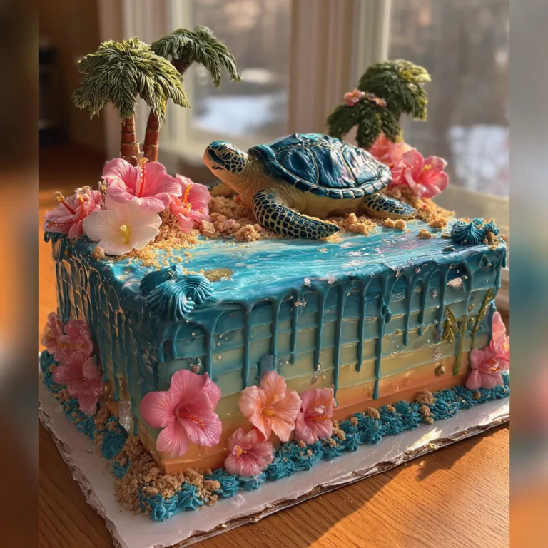 Tropical Sea Turtle Cake