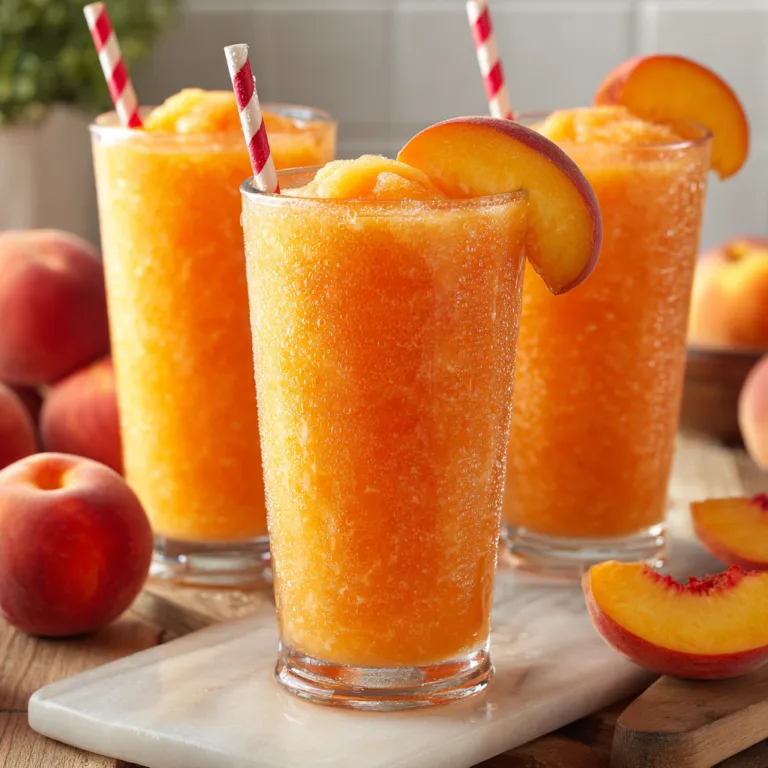 Homemade Peach Slurpees