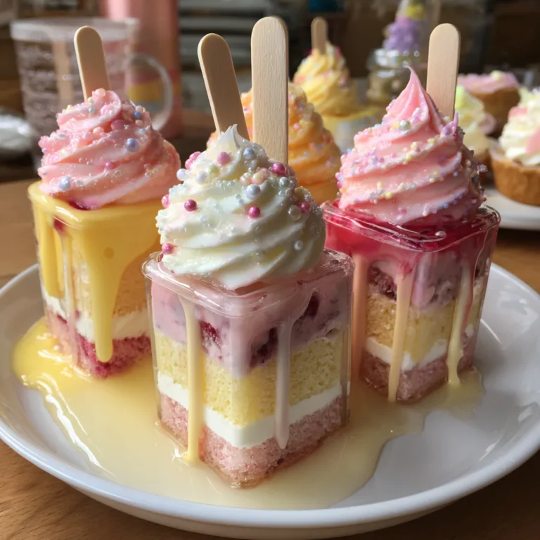 Neapolitan Cake Push Pops