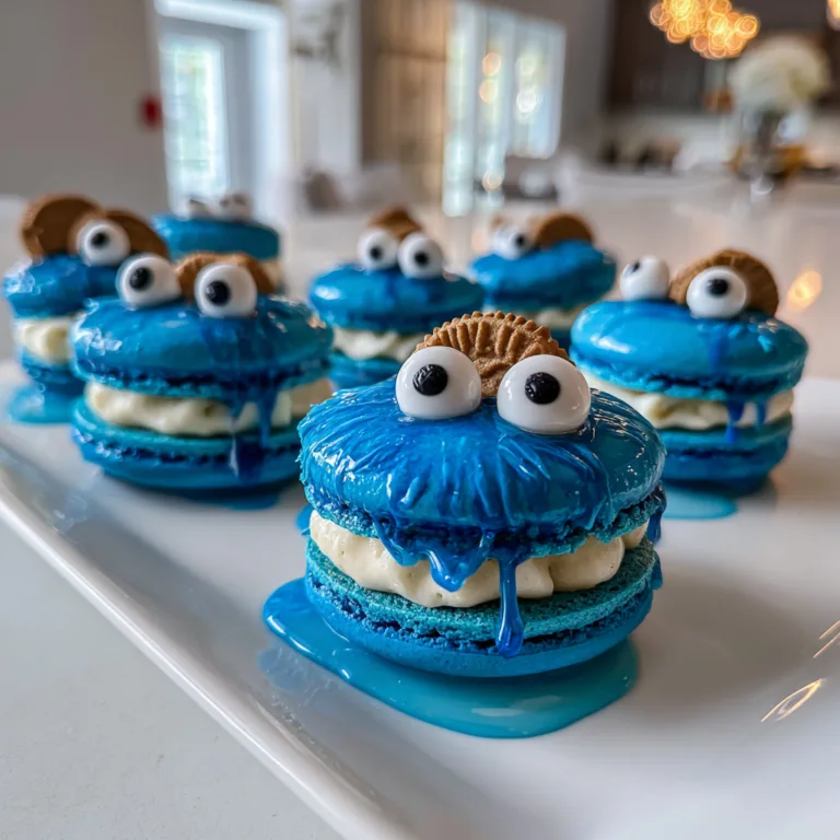 Cookie Monster Macarons