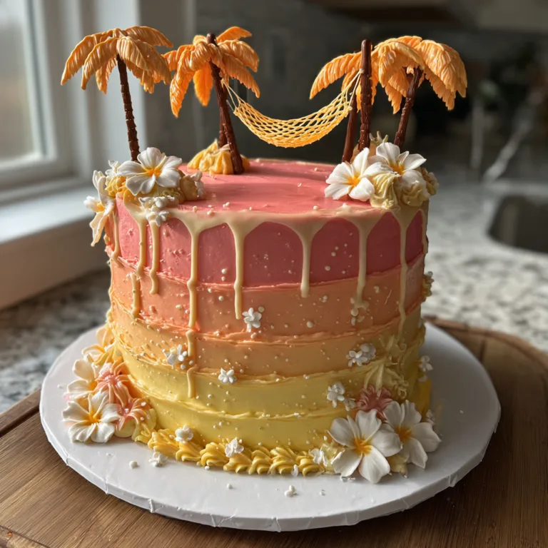 Tropical Sunset Ombré Cake